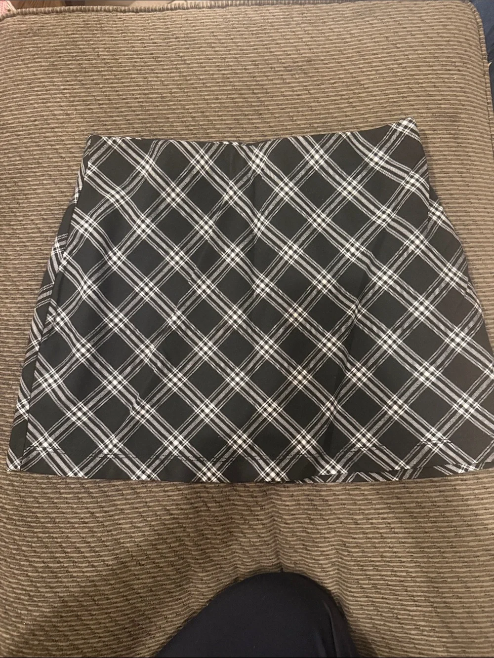 Old Navy Black & White Plaid A-Line Skirt